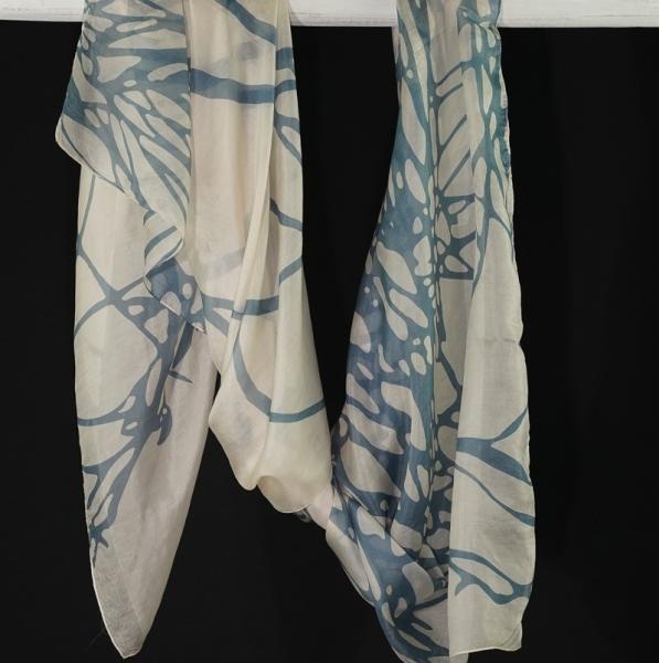 AHMADDY Seidenschal beige silbergrau